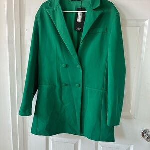 Green Double-Breasted Women's Blazer